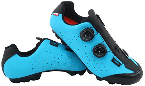 LUCK Zapatilla de Ciclismo MTB Eros con Doble Cierre rotativo de Alta precisión. (38 EU, Azul)