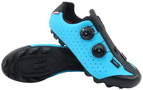 LUCK Zapatilla de Ciclismo MTB Eros con Doble Cierre rotativo de Alta precisión. (39 EU, Azul)