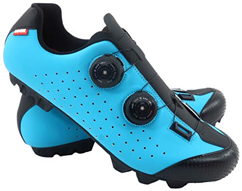 LUCK Zapatilla de Ciclismo MTB Eros con Doble Cierre rotativo de Alta precisión. (45 EU, Azul)
