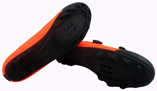 LUCK Zapatilla de Ciclismo MTB ÍCARO con Suela de Carbono y Sistema rotativo de precisión acompañada de un Velcro. (37 EU, Naranja)