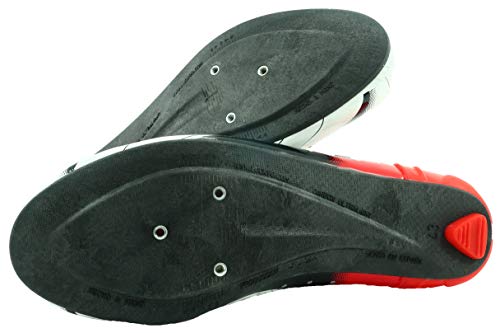 LUCK Zapatillas de Ciclismo EVO, para Carretera, con Suela de Carbono,Muy rigida y Ligera y Triple Tira de Velcro. (45 EU)