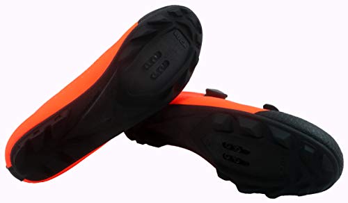 LUCK Zapatillas de Ciclismo MTB ÍCARO con Suela de Carbono y Sistema rotativo de precisión acompañada de un Velcro. (39 EU, Naranja)
