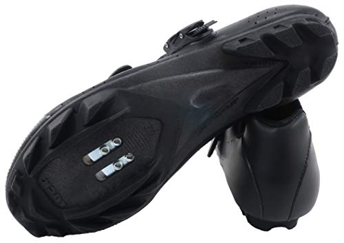 LUCK Zapatillas de Ciclismo MTB ODÍN con Suela de Carbono y Cierre milimétrico de precisión. (42 EU, Negro)