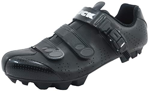 LUCK Zapatillas de Ciclismo MTB ODÍN con Suela de Carbono y Cierre milimétrico de precisión. (42 EU, Negro)