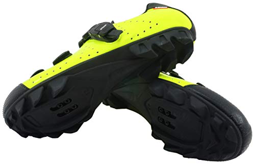 LUCK Zapatillas de Ciclismo MTB ODÍN con Suela de Carbono y Cierre milimétrico de precisión. (44 EU, Amarillo)