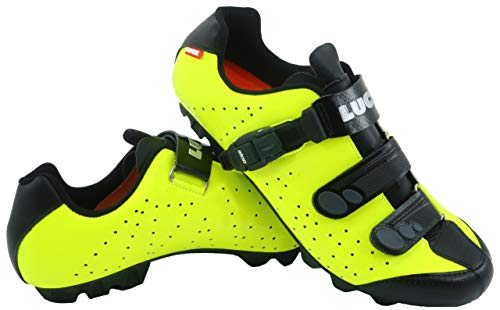 LUCK Zapatillas de Ciclismo MTB ODÍN con Suela de Carbono y Cierre milimétrico de precisión. (44 EU, Amarillo)