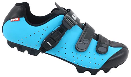 LUCK Zapatillas de Ciclismo MTB ODÍN con Suela de Carbono y Cierre milimétrico de precisión. (44 EU, Azul)