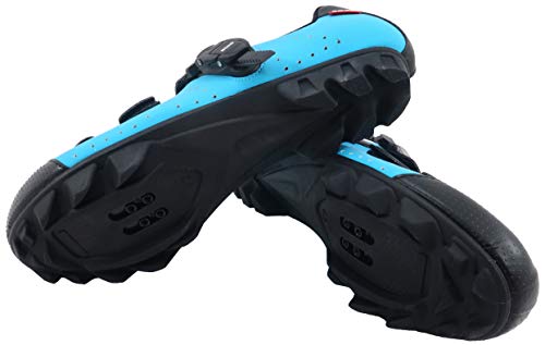 LUCK Zapatillas de Ciclismo MTB ODÍN con Suela de Carbono y Cierre milimétrico de precisión. (44 EU, Azul)