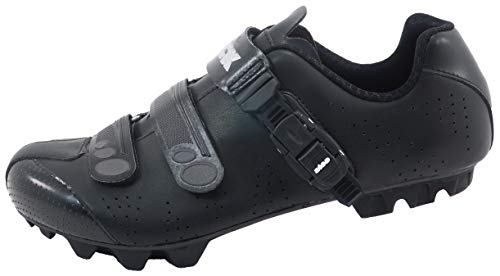 LUCK Zapatillas de Ciclismo MTB ODÍN con Suela de Carbono y Cierre milimétrico de precisión. (44 EU, Negro)