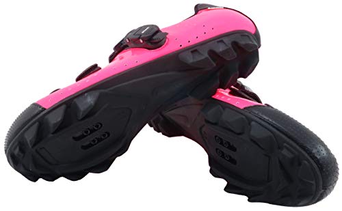 LUCK Zapatillas de Ciclismo MTB ODÍN con Suela de Carbono y Cierre milimétrico de precisión. (45 EU, Fucsia)