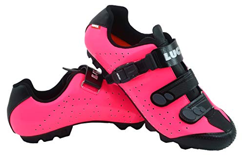 LUCK Zapatillas de Ciclismo MTB ODÍN con Suela de Carbono y Cierre milimétrico de precisión. (45 EU, Fucsia)