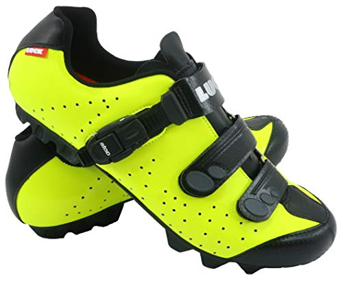 LUCK Zapatillas de Ciclismo MTB ODÍN con Suela de Carbono y Cierre milimétrico de precisión. (48 EU, Amarillo)