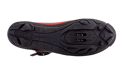 LUCK Zapatillas MTB Cronos | Zapatillas de Ciclismo para Hombre y Mujer | Zapatos Bicicleta Montaña | Suela de Carbono | Cierre Milimétrico (40, Rojo)