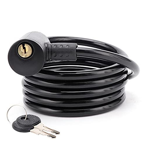 luminiu Candado de cable para bicicleta, candado de seguridad, candado en espiral, candado de moto, candado de bicicleta, con llave, accesorios de cable para bicicleta