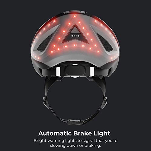 Lumos Kickstart Casco Inteligente | Accesorios para Bicicleta | Luces LED Delanteras y traseras | Señales de Giro | Luces de Freno | Conexión Bluetooth | Adulto: Unisex (Negro)