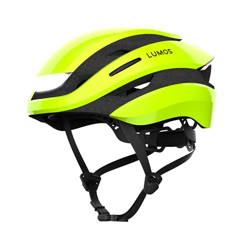 Lumos Ultra Casco Inteligene | Casco de Bicicleta | Luces LED Delanteras y traseras | Intermitentes | Luces de Freno | Conexión Bluetooth | Adulto: Hombre, Mujer (Electric Lime, Talla: M-L)