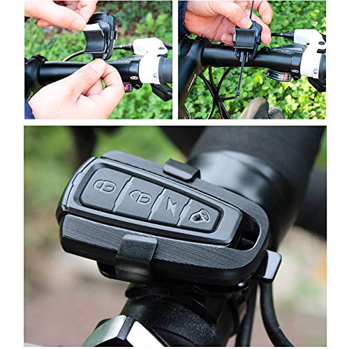 Luz Bicicleta Recargable USB 800 mAh,Luz Inteligente para Bicicleta,Luz Trasera de Bicicleta,Control Remoto de Alarma Ultra Brillante de 115db,IP65 Impermeable,con Alarma Antirrobo,Luces LED(A)