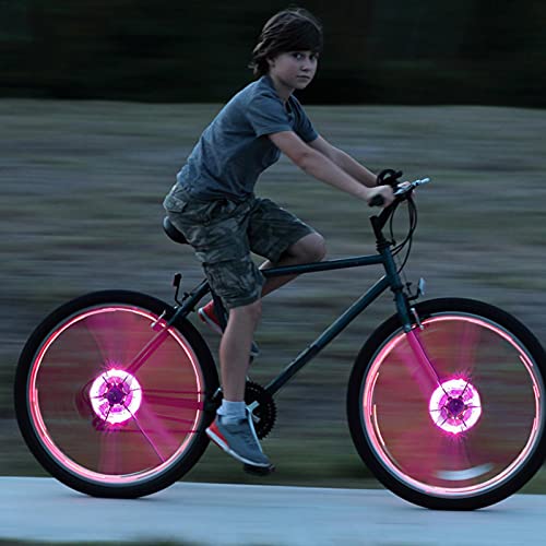 Luz de rueda de bicicleta para niños, 18 tipos de luz de radios con sensor inteligente LED de color, luz de radios delantera y trasera recargable LED para bicicleta, luces de rueda de carga de bicicle