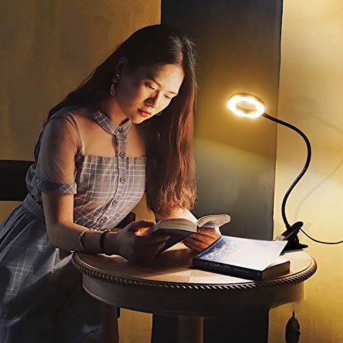 Luz Lectura Libros Cama,Tomshine Lampara Lectura Pinza con 3 Modos de Luz,18 Leds y 10 Brillo Regulable, 360 ° Ángulo de iluminación Lámpara para Leer en Cama, Escritorio, Ordenador