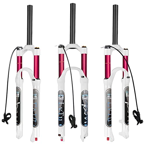 LvTu 26/27, 5/29 Pulgadas Bici Horquilla de Suspensión Neumática MTB Viaje 120mm, Aleación de Magnesio Ultraligero Ajuste de Rebote Horquilla Delantera de Bicicleta QR 9mm