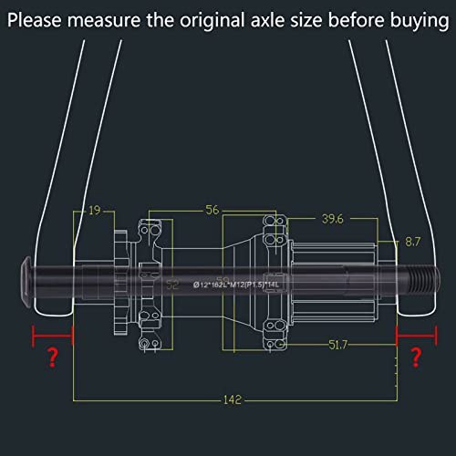 LvTu MTB 12mm 15mm Liberación Rápida Eje de Bicicleta Eje Pasante Brocheta Buje Trasero Delantero Pinchos de Tenedor Eje de Rueda Eje del Cubo 12x142 12x100 12x148 (Size : 12x183LxM12(P1.75) x10)