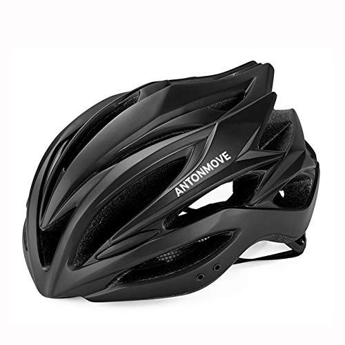 LXJ - Casco de ciclismo para hombre, cómodo, transpirable, para bicicleta de carretera, totalmente moldeado, Hombre, negro