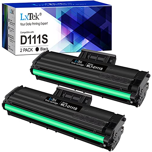 LxTek Compatible Reemplazo para Samsung MLT-D111S D111S Cartuchos de tóner para Samsung Xpress M2026W M2026 SL-M2070 SL-M2070W SL-M2070F SL-M2070FW M2020W M2020 M2022 M2022W (2 Negro)