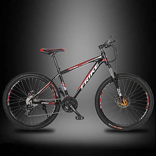 LXZH Bicicleta de Montana de Aluminio, 26 Pulgadas Bici 21 Velocidades, la absorción de Choque de la Bicicleta de Doble Freno de Disco Hombres Mujeres,Rojo