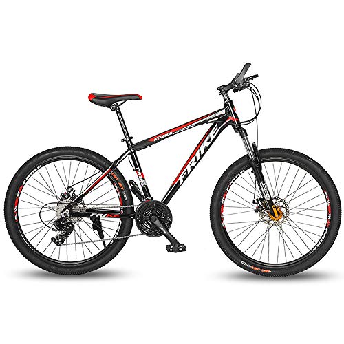 LXZH Bicicleta de Montana de Aluminio, 26 Pulgadas Bici 21 Velocidades, la absorción de Choque de la Bicicleta de Doble Freno de Disco Hombres Mujeres,Rojo