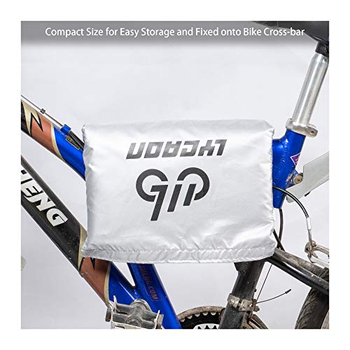 LYCAON Fundas para Bicicletas, 210D Poly Fabric UV Protection Impermeable Anti Dust Bike Rain Cover para Bicicletas de Carretera de Montaña, con Bolsa de Almacenamiento (For 26'' Bike/Plata)