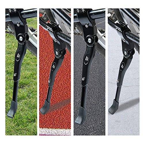 LYCAON Patas de Cabra para Bicicleta, Aleación Ajustable Caballete Bici Pata de Cabra de Montaña Bicicleta de Carretera, Bicicleta Plegable 22" - 28", con Pie de Goma Antideslizante