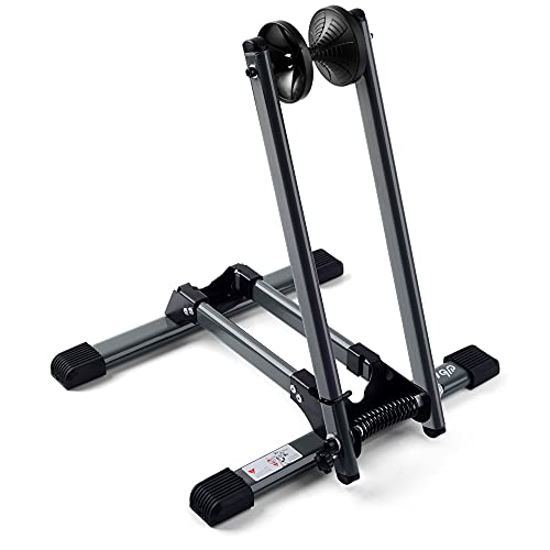 LYCAON Soporte de Suelo para Bicicleta (Último Gris), Aparcamiento para Bicicleta Plegable y Portátil - Classic