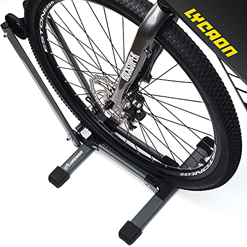 LYCAON Soporte de Suelo para Bicicleta (Último Gris), Aparcamiento para Bicicleta Plegable y Portátil - Classic