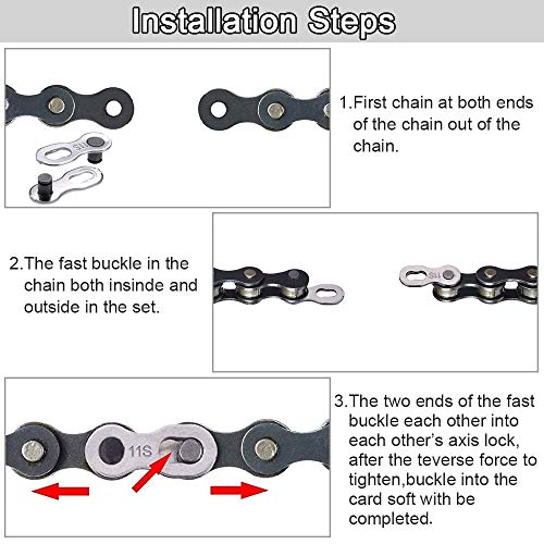 LYTIVAGEN 3 Pares Conectores de Cadena de Bicicleta Acero C50E4 Eslabones Perdidos de 11 Velocidades Cadena de Enlace Rápido Reutilizable Eslabones de Cadena para MTB BMX Bocicleta Carretera