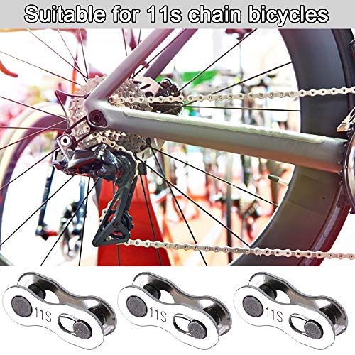 LYTIVAGEN 3 Pares Conectores de Cadena de Bicicleta Acero C50E4 Eslabones Perdidos de 11 Velocidades Cadena de Enlace Rápido Reutilizable Eslabones de Cadena para MTB BMX Bocicleta Carretera