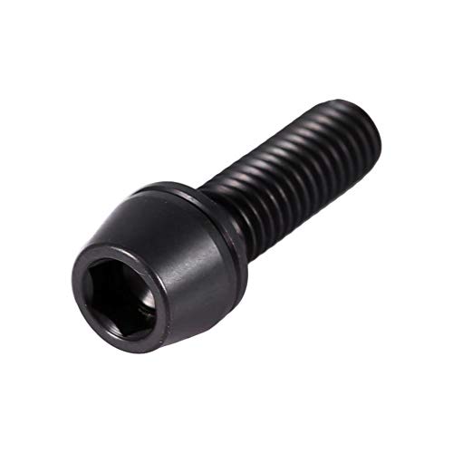 M5x16 18mm Perno de cabeza cónica, Titanio Tornillos De Cabeza De Botón Con Brida Para Piezas De Vástago De Bicicleta (negro)