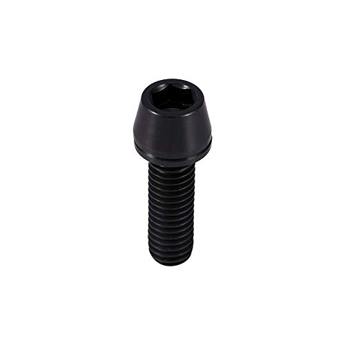 M5x16 18mm Perno de cabeza cónica, Titanio Tornillos De Cabeza De Botón Con Brida Para Piezas De Vástago De Bicicleta (negro)