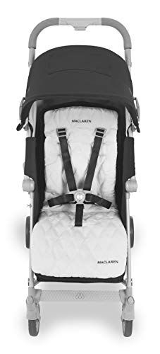 Maclaren Techno XLR Arc silla de paseo para recién nacidos de hasta 25 kg, Capota extensible y asiento reclinable, Saco de invierno para pies y un protector para lluvia incluidos, Negro/plateado