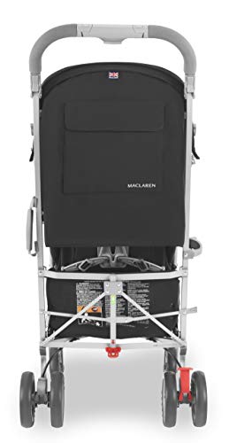 Maclaren Techno XLR Arc silla de paseo para recién nacidos de hasta 25 kg, Capota extensible y asiento reclinable, Saco de invierno para pies y un protector para lluvia incluidos, Negro/plateado