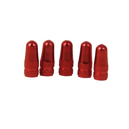 MagiDeal 5Pcs Tapa de Válvula de Aire Guardapolvo Llantas Neumáticos para Bici Bicicleta Rojo