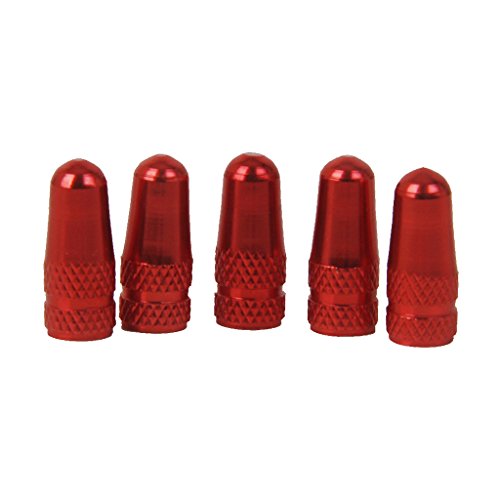 MagiDeal 5Pcs Tapa de Válvula de Aire Guardapolvo Llantas Neumáticos para Bici Bicicleta Rojo