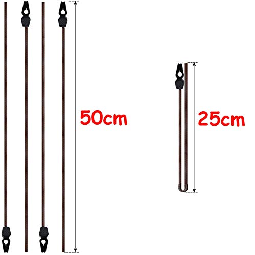 MAGMA Pack 4 Tensores Elásticos | Pulpos Transporte para Sujetar Placa V20 Magma, Portabicicletas, Ojales, Toldos, Lonas, Piscina, Acampada | Cuerdas Elásticas de Longitud Ajustable. (L= 50 cm)