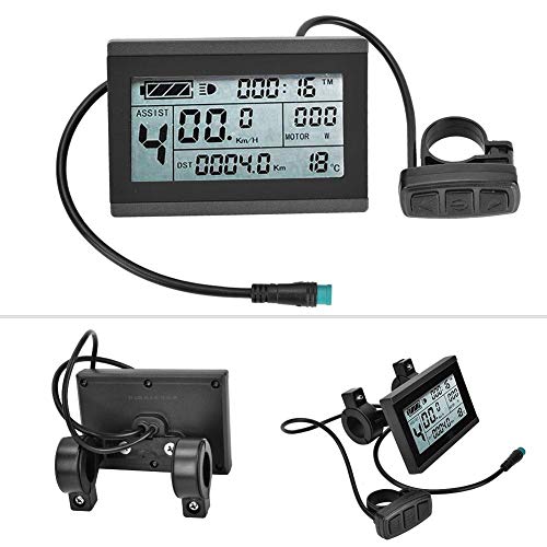 MAGT Medidor de Pantalla para Bicicleta KT-LCD3 Medidor de Pantalla LCD eléctrico de plástico con Conector Impermeable para modificación de Bicicleta
