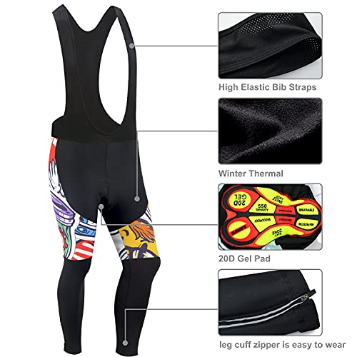 Maillot Ciclismo Hombre Invierno, Ropa Ciclismo Manga Larga Calor con Polar Térmico y Pantalones Ciclismo de Alta Elasticidad para Bicicleta Carretera y Bicicleta Montaña, Deporte, S