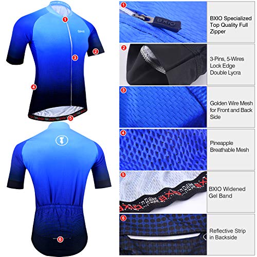 Maillot Ciclismo Hombre, Ropa Ciclismo y Culotte Ciclismo con Culotte Pantalones Acolchado 3D Deportes al Aire Libre Ciclo Bicicleta 198 (Blue Color, 4XL)