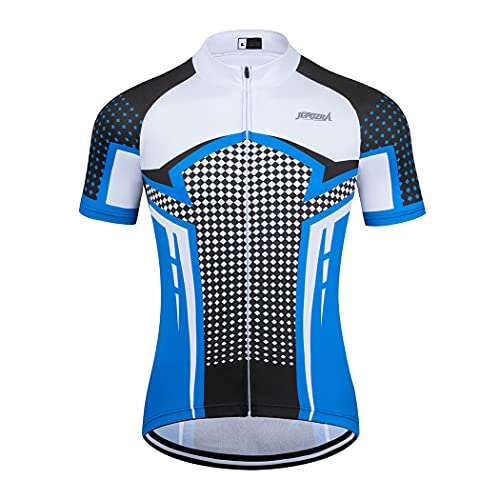 Maillot Ciclismo Hombre Verano Maillot MTB de Manga Corta Camiseta Bicicleta Transpirables (Blanco, x-Large)