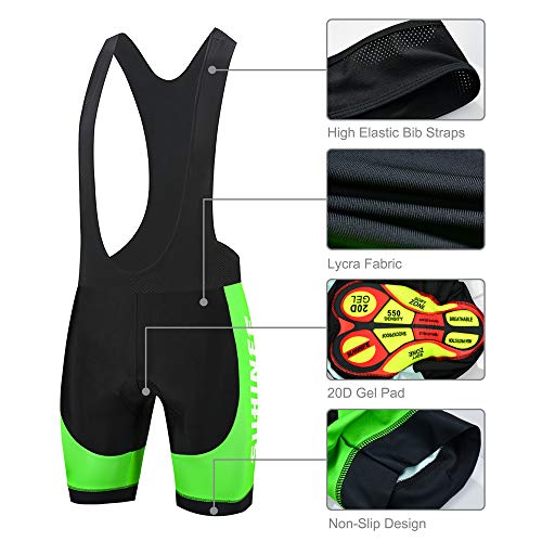 Maillot Ciclismo Hombre Verano, Ropa Ciclismo Manga Corta con Cremallera Completa y 3 Bolsillos Traseros y Culotte Ciclismo para MTB, Animados, M