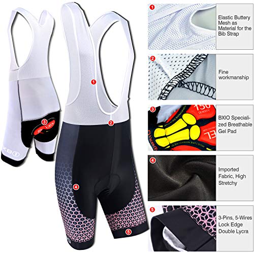 Maillot Ciclismo Mujer, Ciclismo Conjunto de Ropa con Culotte Pantalones Acolchado 3D para Deportes al Aire Libre Ciclo Bicicleta (Patrón de Punto, M)