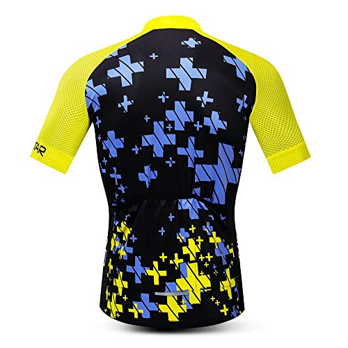 Maillot de ciclismo con manga corta para hombre (2021). Ropa de ciclismo para exteriores, bici de montaña - amarillo - X-Large