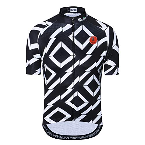 Maillot de ciclismo con manga corta para hombre (2021). Ropa de ciclismo para exteriores, bici de montaña - negro - Small